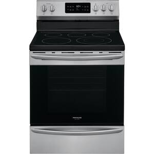 30 in. 5.4 cu. ft. Single Oven Electric Range with Steam Clean Quick Bake Convection Smudge-Proof Stainless Steel Oven