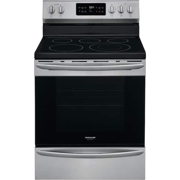 Frigidaire 30 in. 5.4 cu. ft. Single Oven Electric Range with Steam Clean Quick Bake Convection Smudge-Proof Stainless Steel Oven