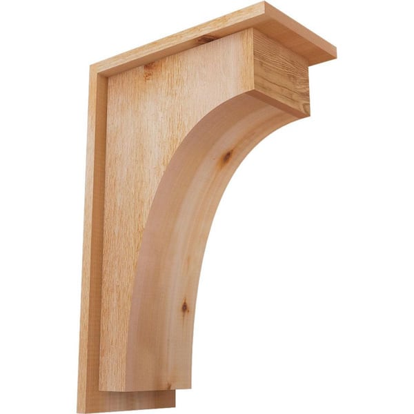 Ekena Millwork 8 in. x 14 in. x 22 in. Huntington Rough Sawn Western Red Cedar Corbel with Backplate