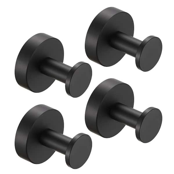 Wall-Mounted Knob Towel Hooks, Bath Hook With Screws in Matte Black