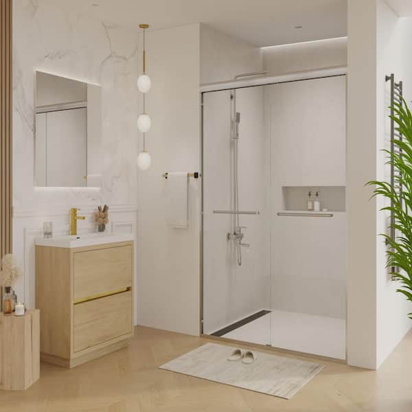 Aionor 60 in.W x 72 in.H Double Sliding Semi-frameless Bypass