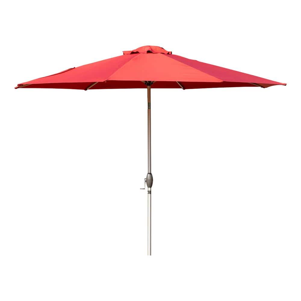 9.5 ft. Aluminum Pole Market Outdoor Table Umbrella with Push Button Tilt And Crank in Brick red price history on PriceWatchPro