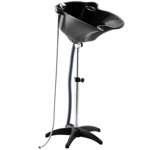 Portable Shampoo Bowl Deep Shampoo Sink w/Adjustable Height & Angle Includes Drain Hose Shower Head