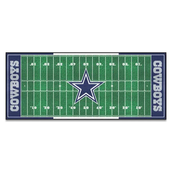 FANMATS Dallas Cowboys 3 ft. x 6 ft. Football Field Rug Runner Rug 7349 - The Home Depot