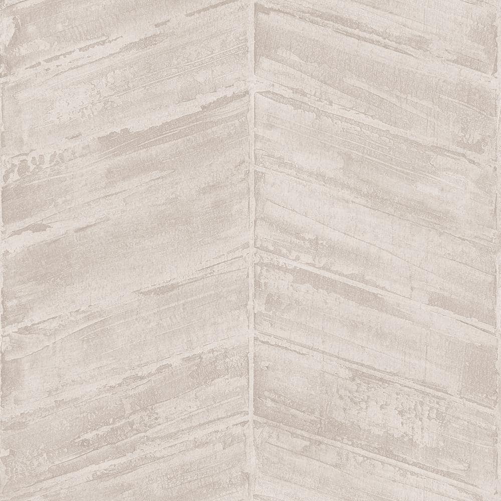Ambiance Light Taupe Metallic Textured Geometric Wooden Chevron Vinyl Non-P