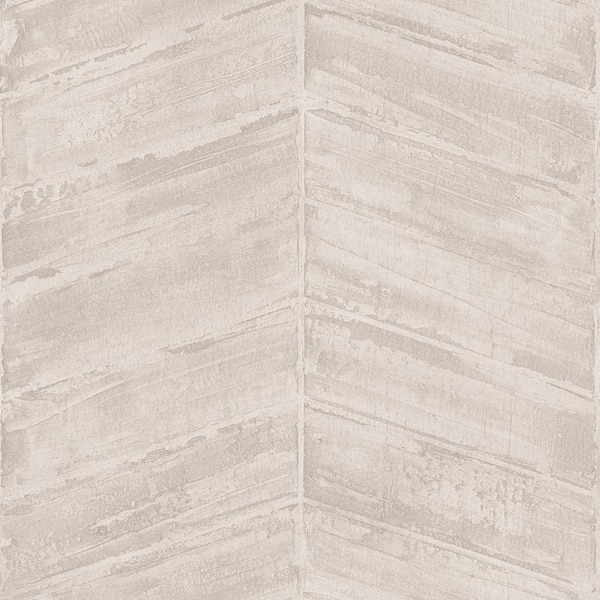 Unbranded Ambiance Light Taupe Metallic Textured Geometric Wooden Chevron Vinyl Non-Pasted Wallpaper (Covers 57.75 sq. ft.)