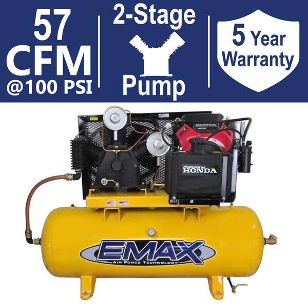 EMAX INDUSTRIAL PLUS 80 Gal. 24 HP 2-Stage Stationary Gas Truck Mount Air Compressor