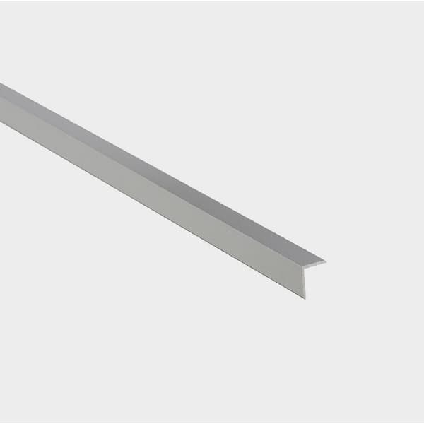 Novoescuadra Mini Matt Silver 1/2 in x 8-1/2 in Aluminum Tile Edging trim