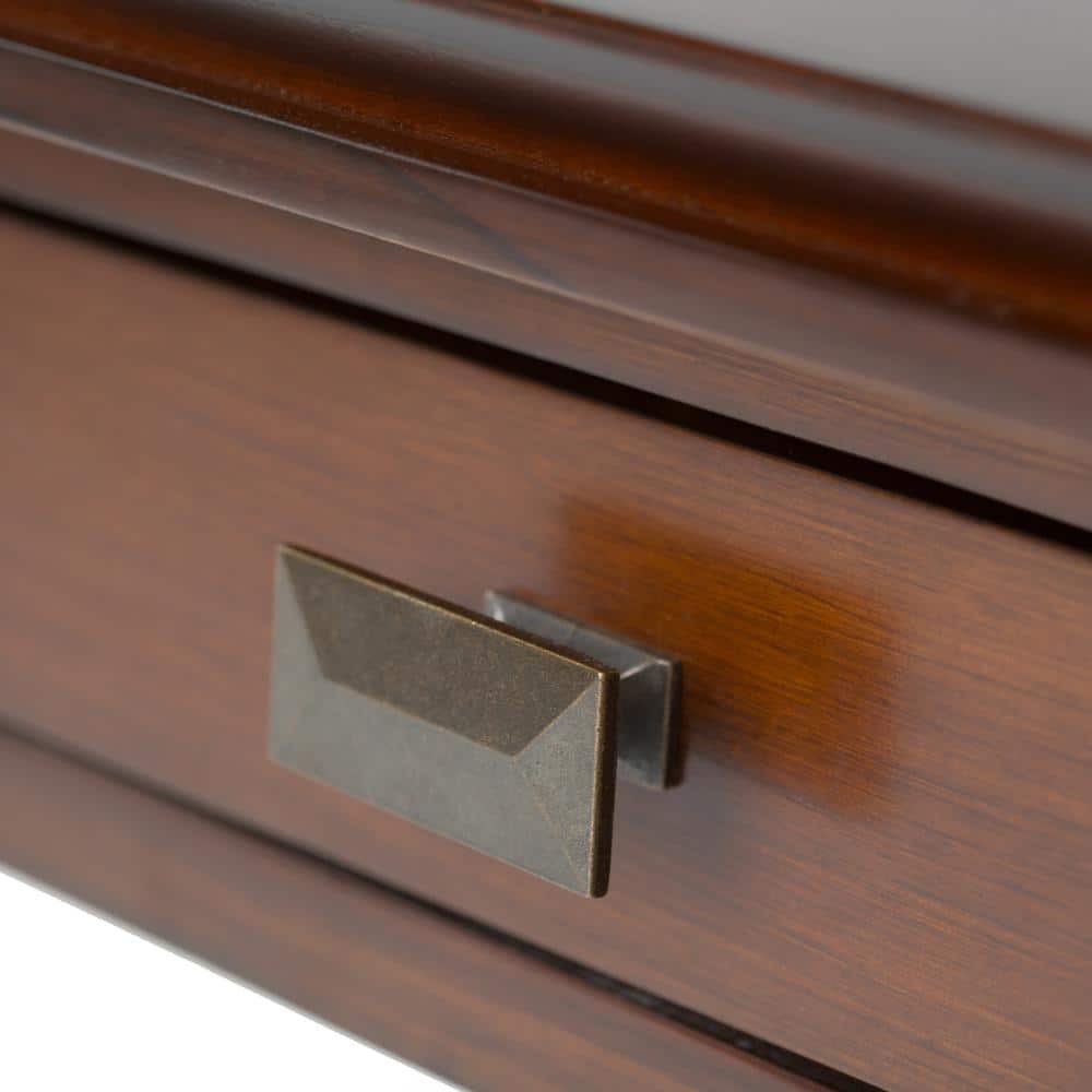 Russet Brown Solid Wood End Table with Storage Drawer