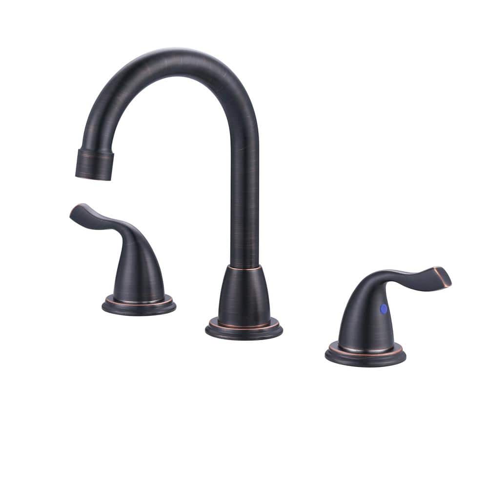 Oil Rubbed Bronze 8-Inch Widespread Bathroom Faucet with High Arc Spout