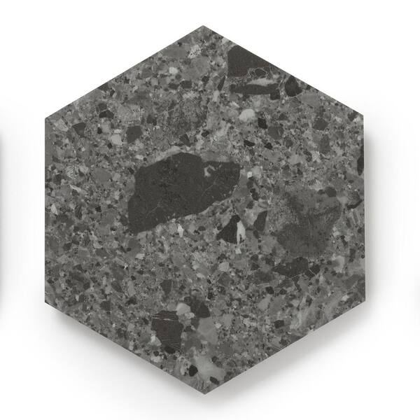 Lucida Surfaces MosaiCore Charcoal Quartz Hex 8.2 in. x 10.375 in. Glue