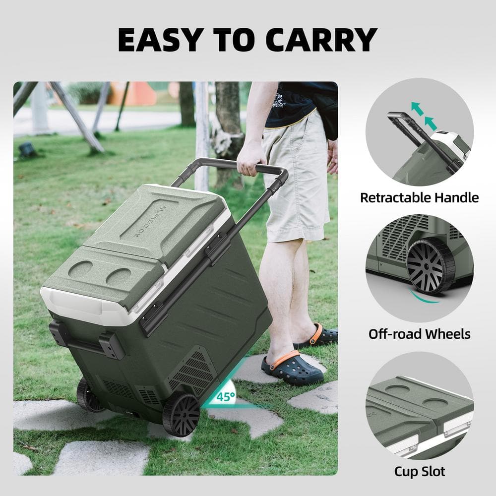 Alpicool 61 Quart Dual Zone Portable Car Refrigerator with Wheels