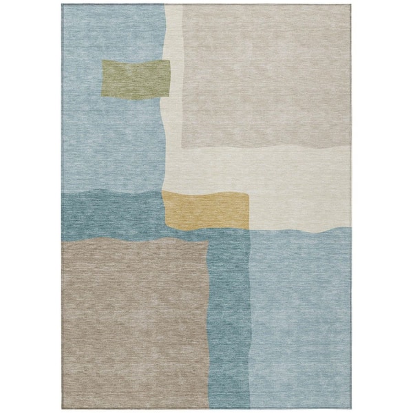 Chantille Machine Washable Indoor/Outdoor Abstract ACN2400 Teal 10 ft. x 14 ft. Area Rug