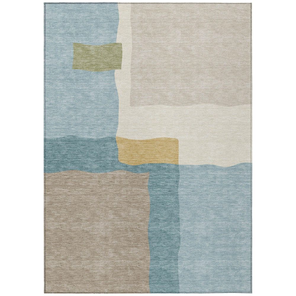 Chantille Machine Washable Indoor/Outdoor Abstract ACN2400 Teal 8 ft. x 10 ft. Area Rug price history on PriceWatchPro