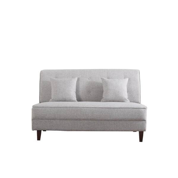 Unbranded Button Light Brown Color Tufted Loveseat with Pillows