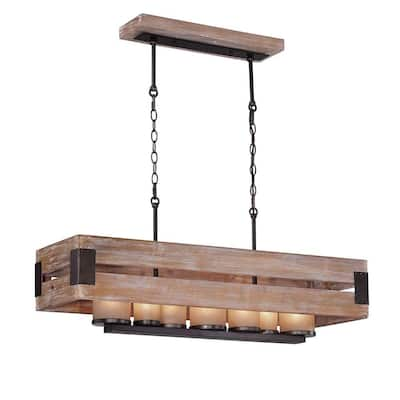 Home Decorators Collection Ackwood 7-Light Grey Wood Rectangular ...