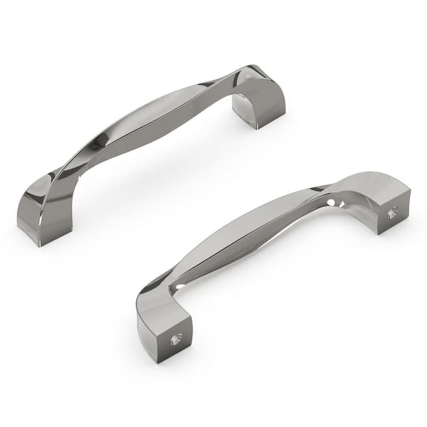 HICKORY HARDWARE Twist 3-3/4 in. (96 mm) Polished Nickel Cabinet Pull (10-Pack)