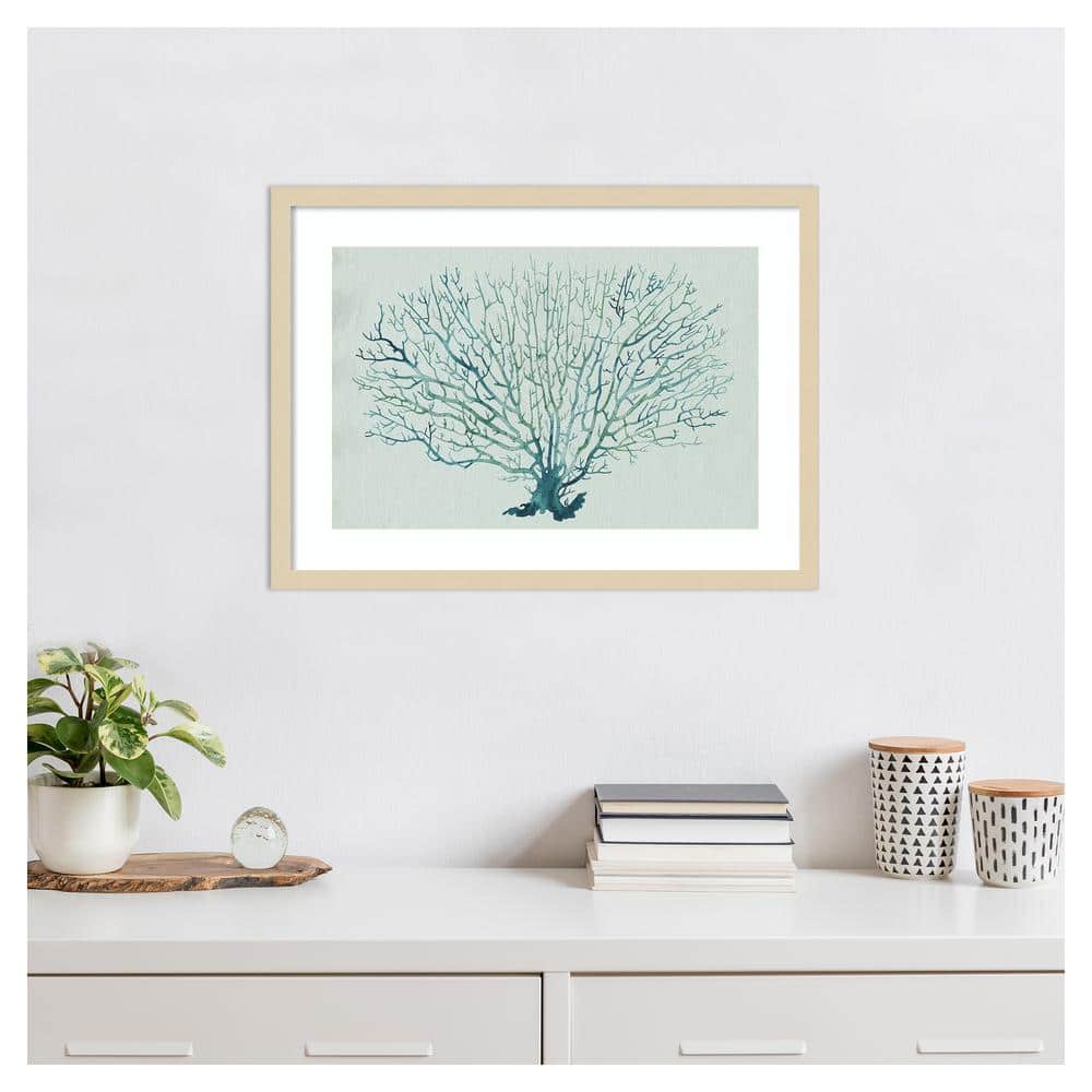 Seaglass Shadow III Natural Wood Framed Abstract Art Print