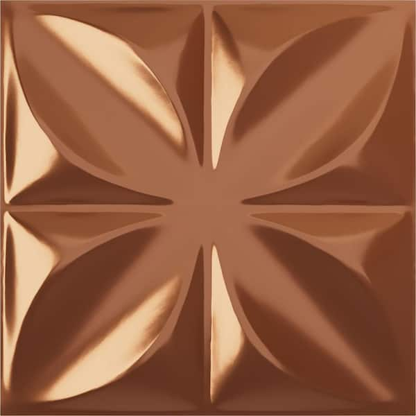 Ekena Millwork 11-7/8"W x 11-7/8"H Helene EnduraWall Decorative 3D Wall Panel, Copper (12-Pack for 11.76 Sq.Ft.)