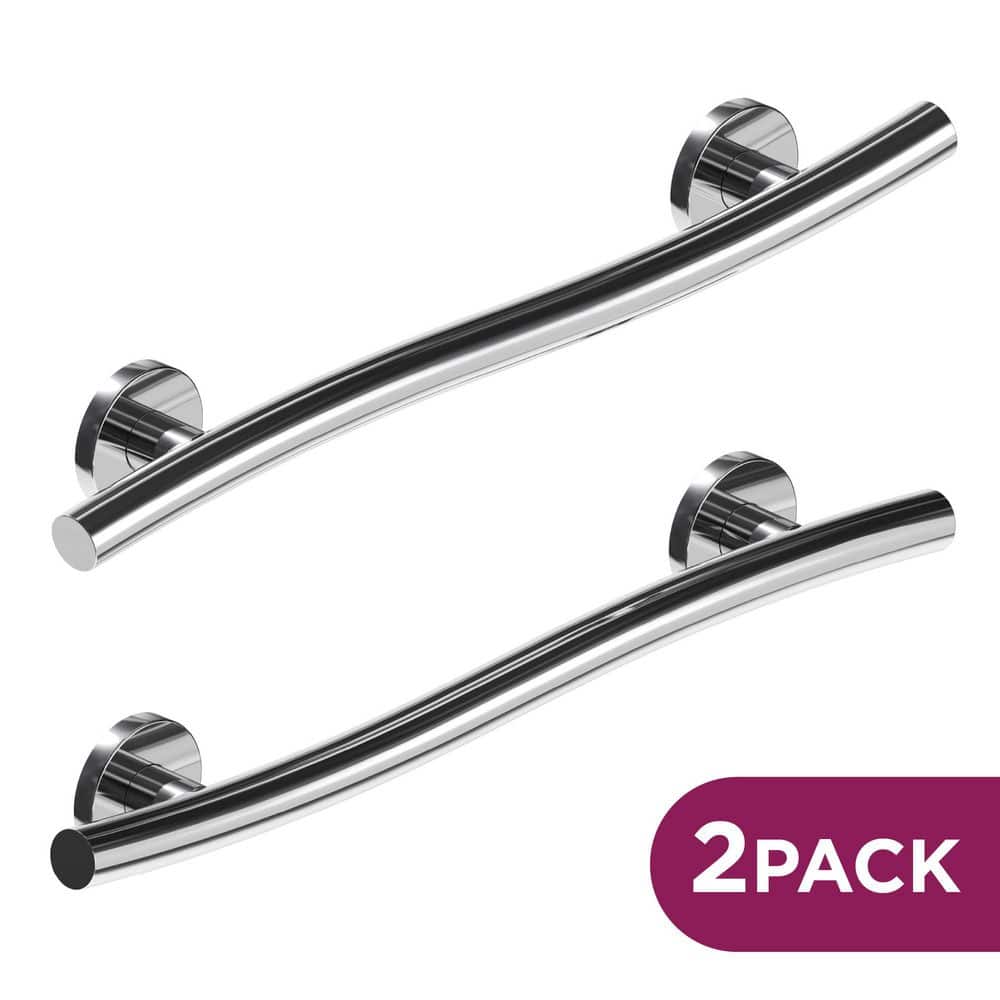 Decorative Wave Grab Bars 24 in. ADA Compliant, Left And Right Orientation in Polished Chrome (2x Pack) price history on PriceWatchPro