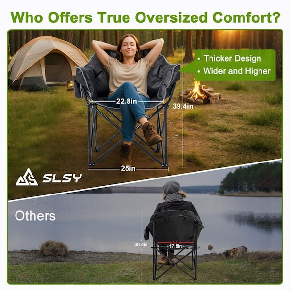BOZTIY Oversized Heated Camping Chair with 3-Heat Levels