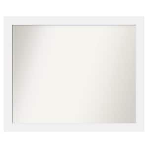 Corvino White 45 in. x 37 in. Custom Non-Beveled Matte Wood Framed Bathroom Vanity Wall Mirror