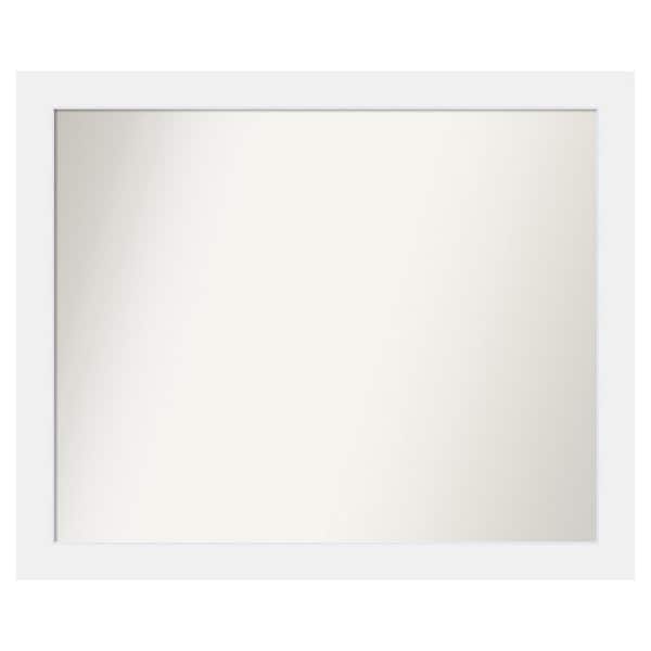 Amanti Art Corvino White 45 in. x 37 in. Custom Non-Beveled Matte Wood Framed Bathroom Vanity Wall Mirror