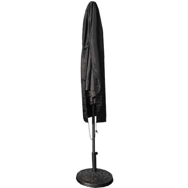 11.8 in. x 63 in. Black Patio All-Season Outdoor Umbrella Cover with Built-in Vents, Waterproof and Durable Polyester