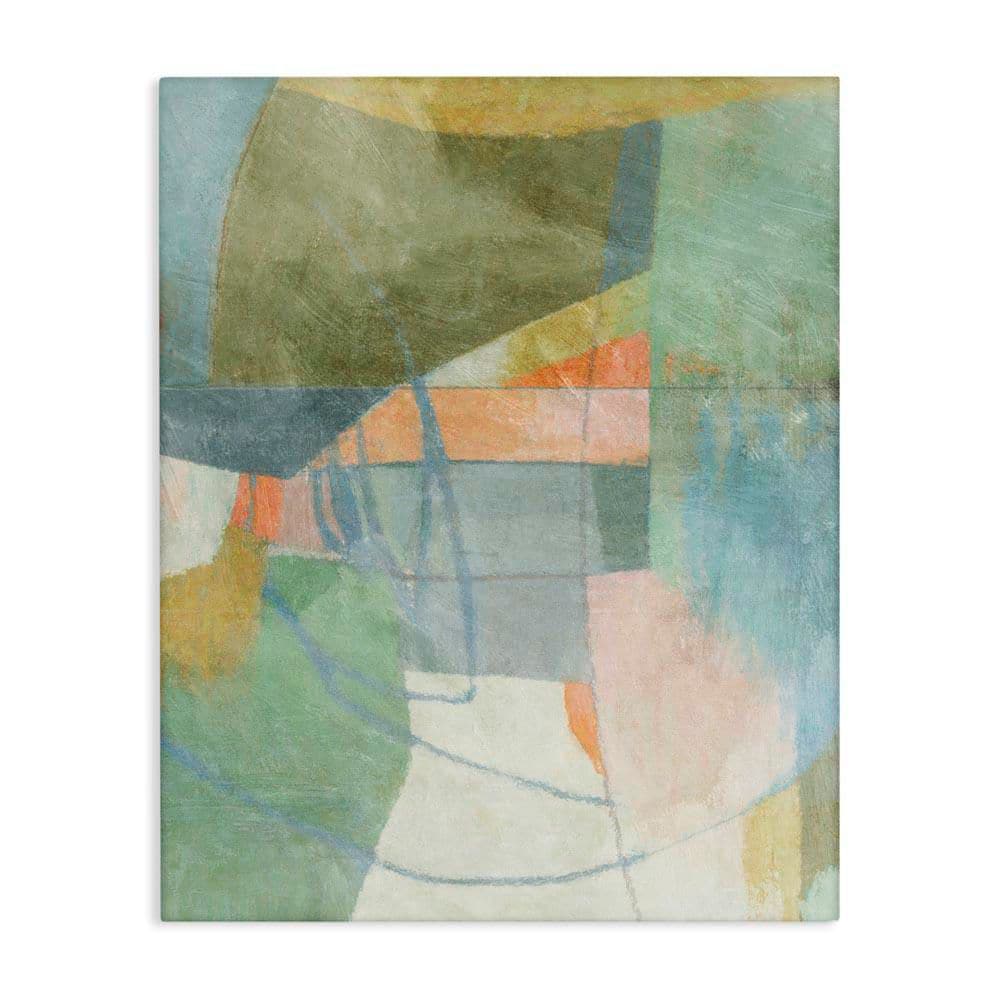 Pastel and Green Shapes by Suzanne Nicoll Unframed Abstract Graphic Art Print 48 in. x 36 in. price history on PriceWatchPro
