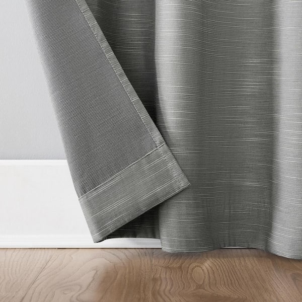 Sun Zero Gelso Textured Linen Polyester Blend Gray 50 in. W x 96