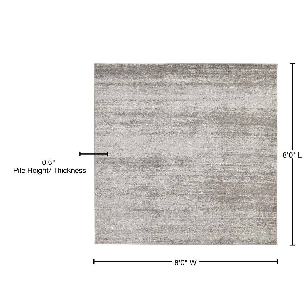 Lucille 8' Square Gray Synthetic Tufted Reversible Rug
