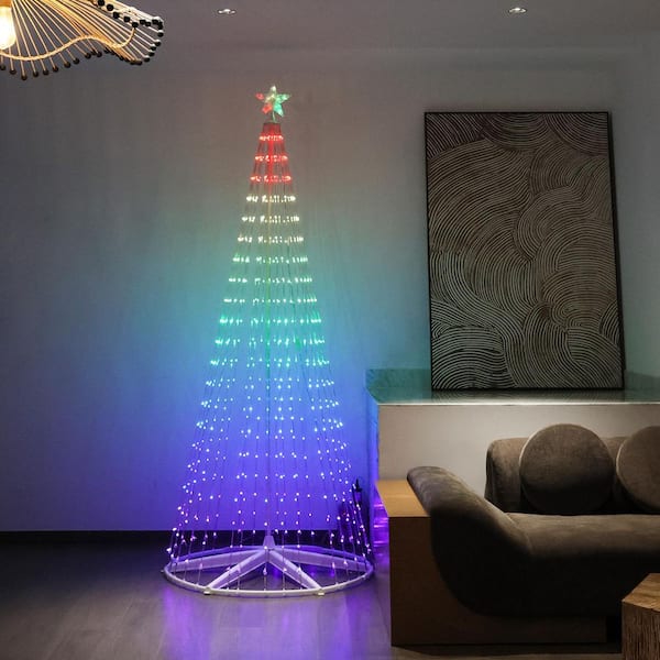 640 Bulbs Light 7.5 ft. Indoor/Outdoor Plug-in Integrated Led Novelty String-Light Color Changing Christmas Tree Lights