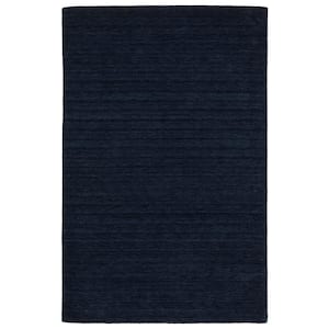 Allaire Navy 5 ft. x 8 ft. Solid Heathered Hand-Tufted 100% Wool Indoor Area Rug