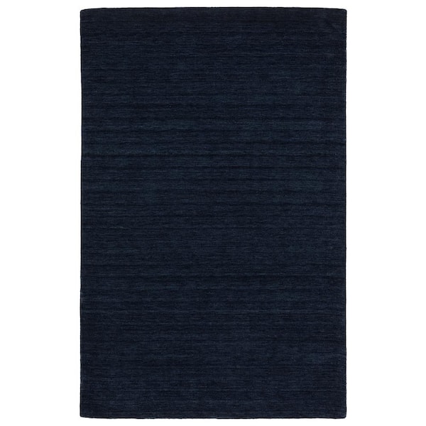 Allaire Navy 5 ft. x 8 ft. Solid Heathered Hand-Tufted 100% Wool Indoor Area Rug