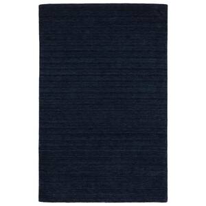 Allaire Navy 6 ft. x 9 ft. Solid Heathered Hand-Tufted 100% Wool Indoor Area Rug