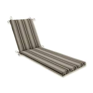 Striped 23 x 30 Outdoor Chaise Lounge Cushion in Black/Grey Getaway Stripe