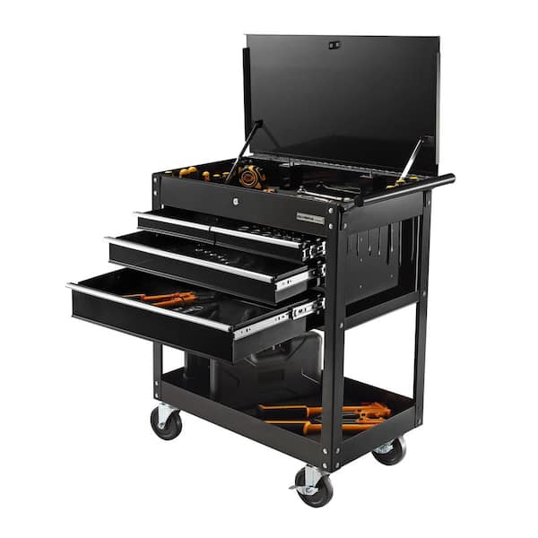 OLYMPIA 30 in. W x 18 in. D 4-Drawer Roller Cabinet Tool Chest in Black