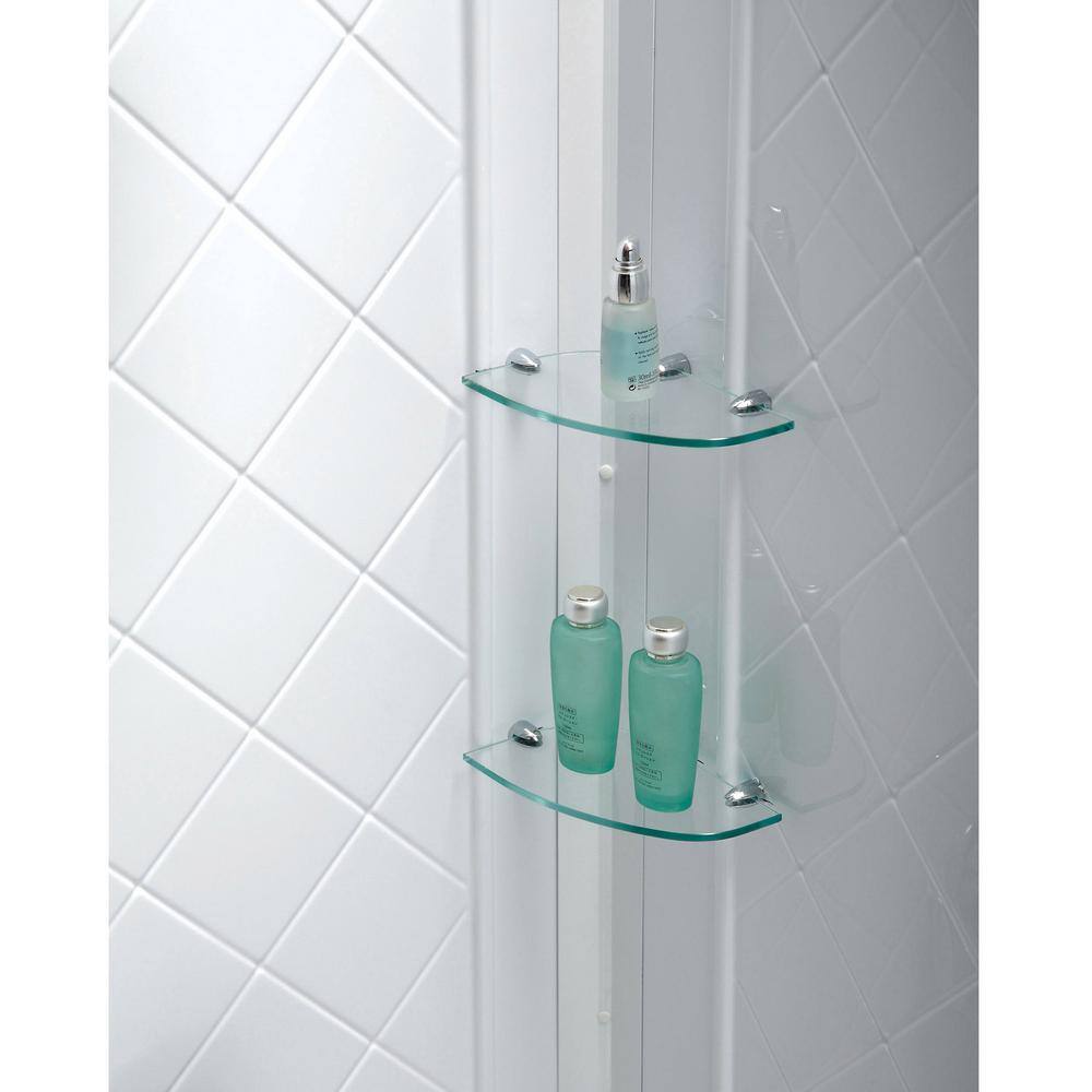 Prime 38" Round Frameless Shower Enclosure with Frosted Glass