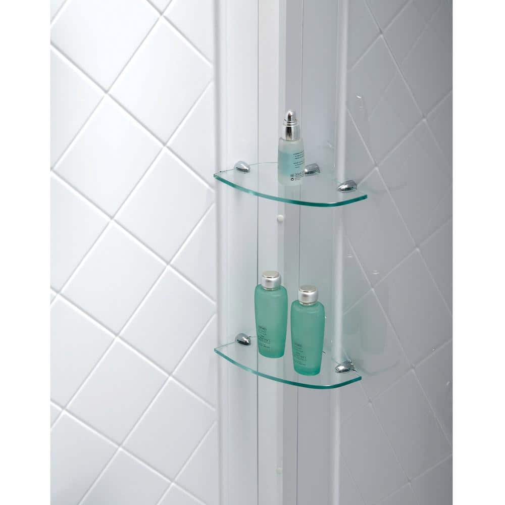 Prime 36" Matte Black Semi-Frameless Sliding Shower Enclosure with Base