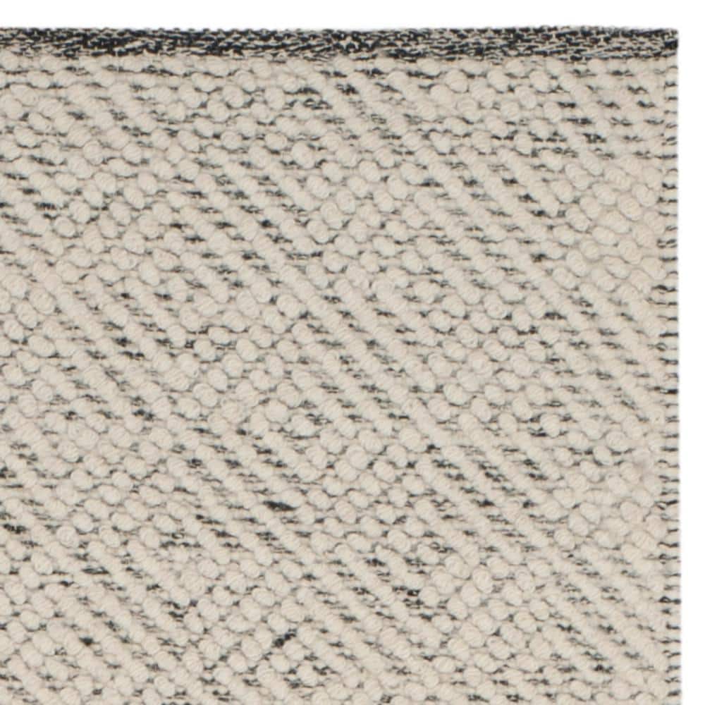 Ivory and Light Grey Wool Hand-Tufted Runner Rug