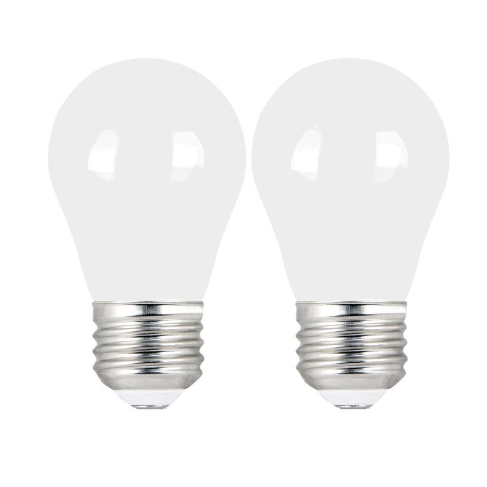 60-Watt Equivalent A15 Dimmable Filament CEC White Glass LED Ceiling Fan Light Bulb, Bright White 3000K (2-Pack) price history on PriceWatchPro