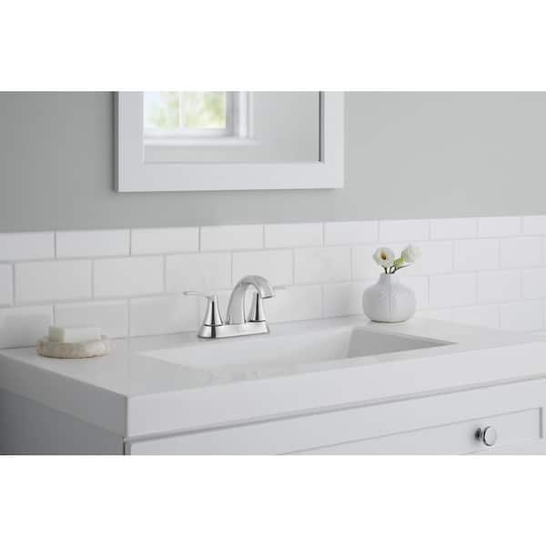 Arnette 4 in. Centerset Double-Handle High-Arc Bathroom Faucet in Chrome