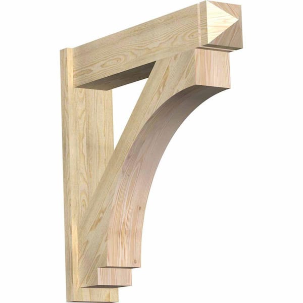 Ekena Millwork 8 in. x 38 in. x 38 in. Douglas Fir Imperial Arts and Crafts Rough Sawn Outlooker