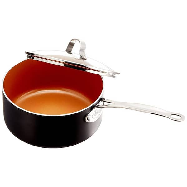 Gotham Steel 2 Qt. Aluminum Ti-Ceramic Non-Stick Sauce Pan with Glass Lid  1364 - The Home Depot