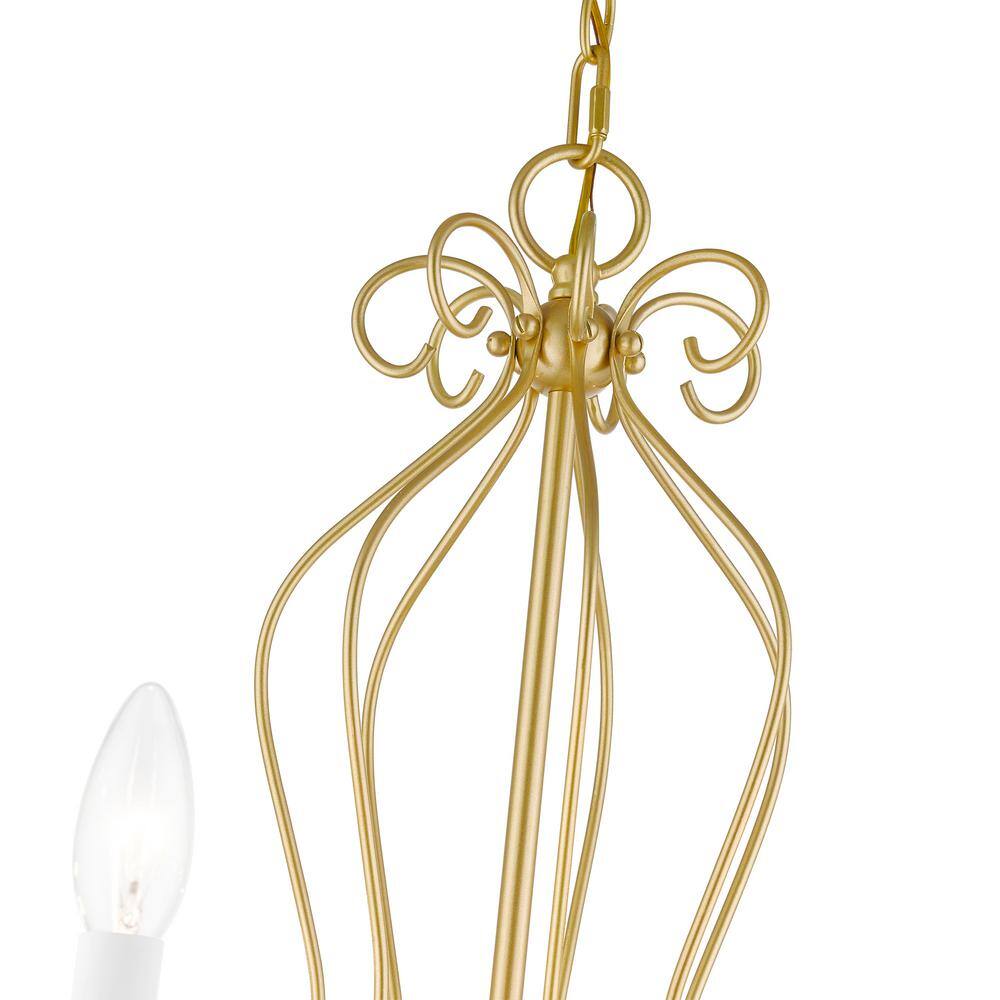 Katarina Graceful Floral 7-Light Chandelier in Soft Gold