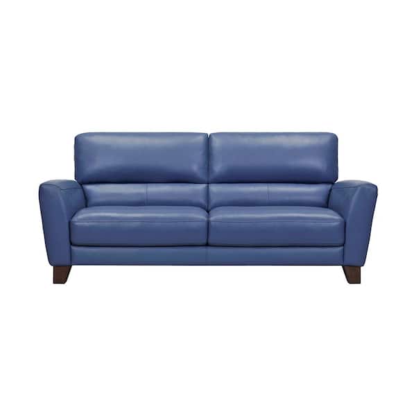 Armen Living Kester 81 in. Square Arm Blur Leather Sofa
