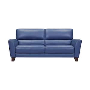 Kester 81 in. Square Arm Blur Leather Sofa