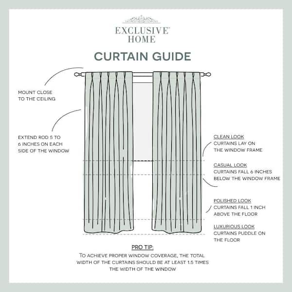 EXCLUSIVE HOME Sateen Silver Solid Woven Room Darkening Double Pinch Pleat  / Hidden Tab Curtain, 30 in. W x 84 in. L (Set of 2) EH8243-04 2-84P - The  Home Depot