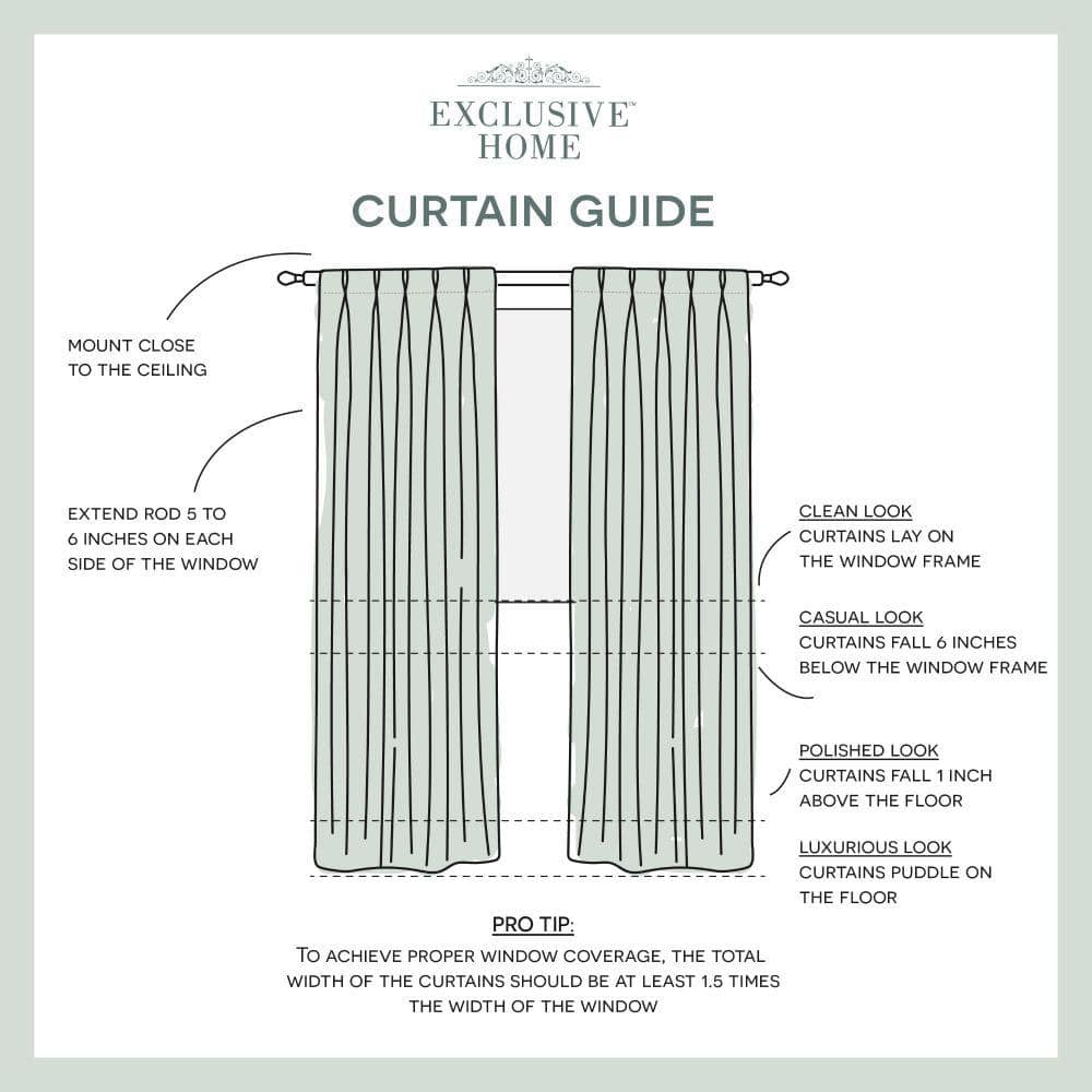 Set of 2 (96"x50") Belgian Pinch Pleats Sheer Window Curtain Panel White - Exclusive Home