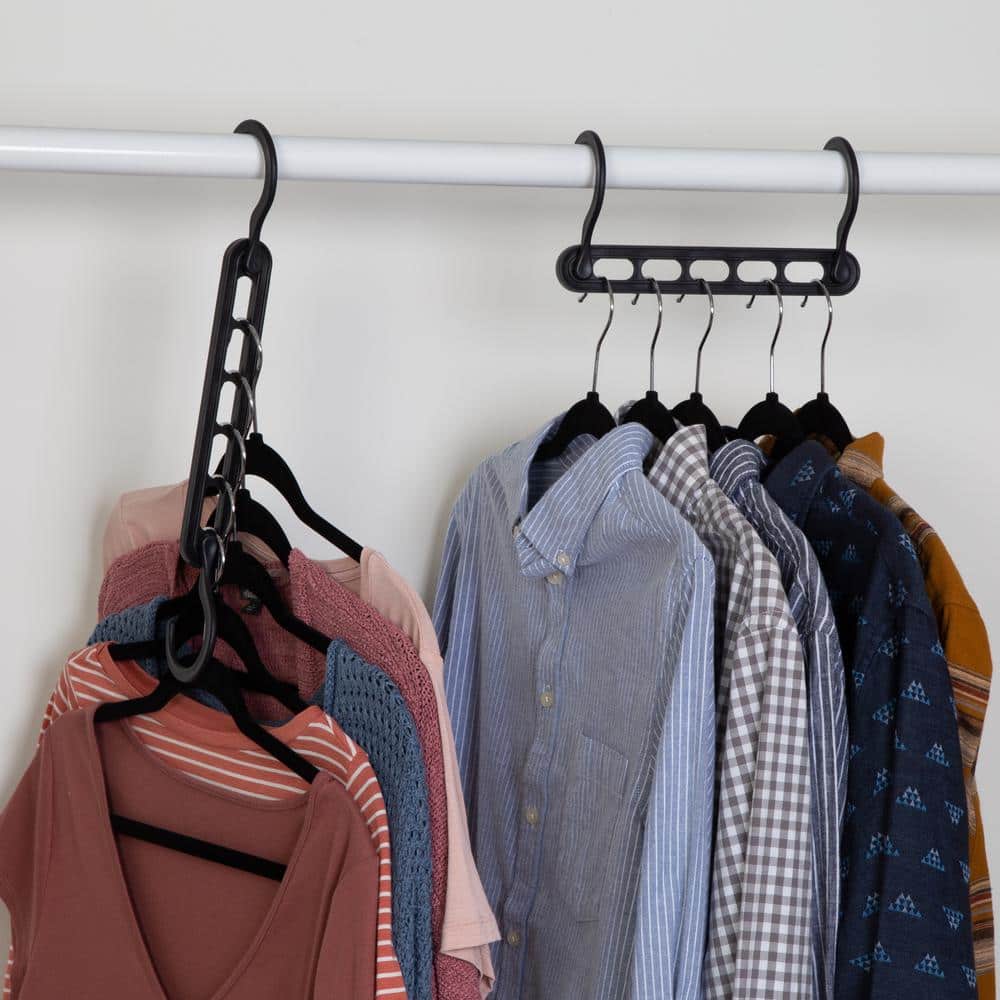 Black Velvet Non-Slip Collapsible Hangers Set, 55-Pack